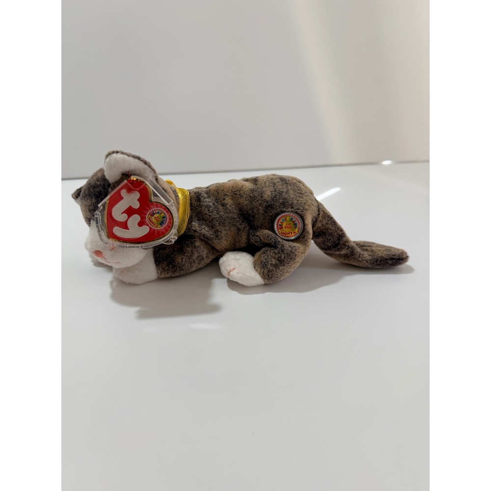Ty Beanie Baby Cat Unisex OS Brown Brand New Cappuccino May 2003 BBOM Plush